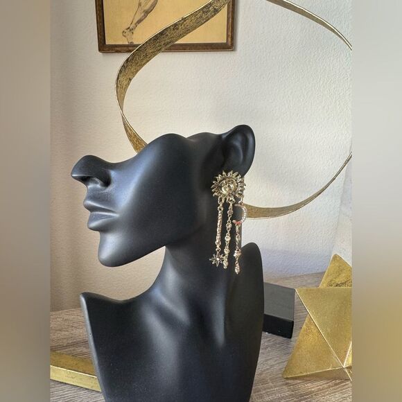 Sun and moon earrings A1261 - Picture 6 of 6